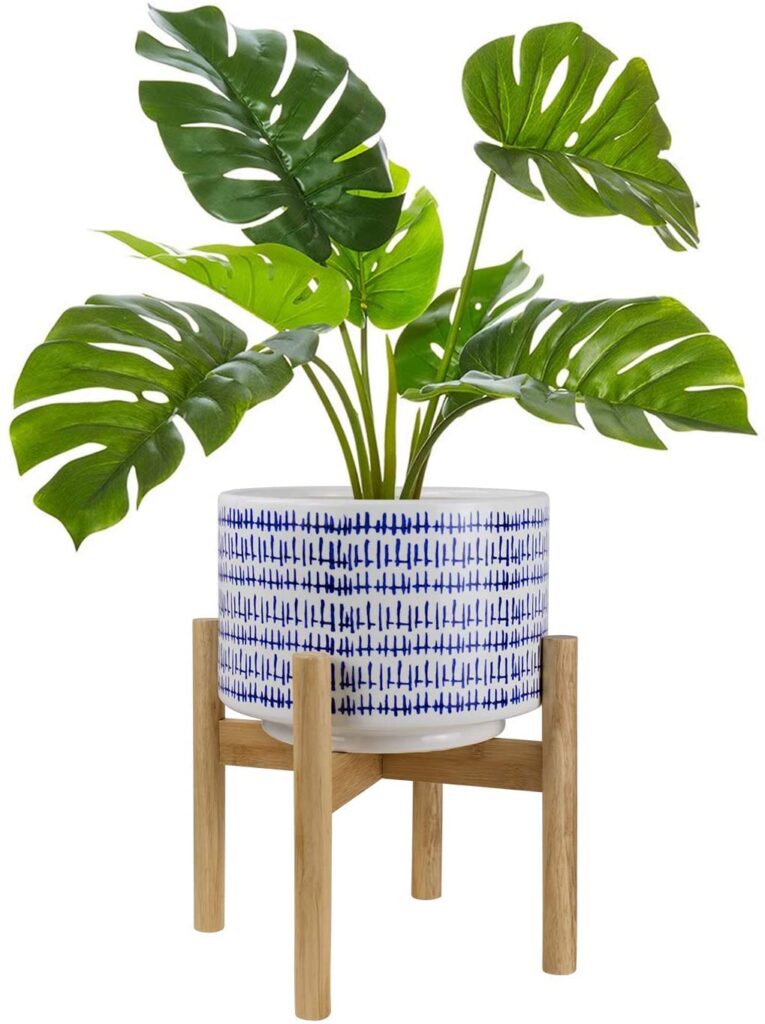 Large Ceramic Plant Pot with Stand